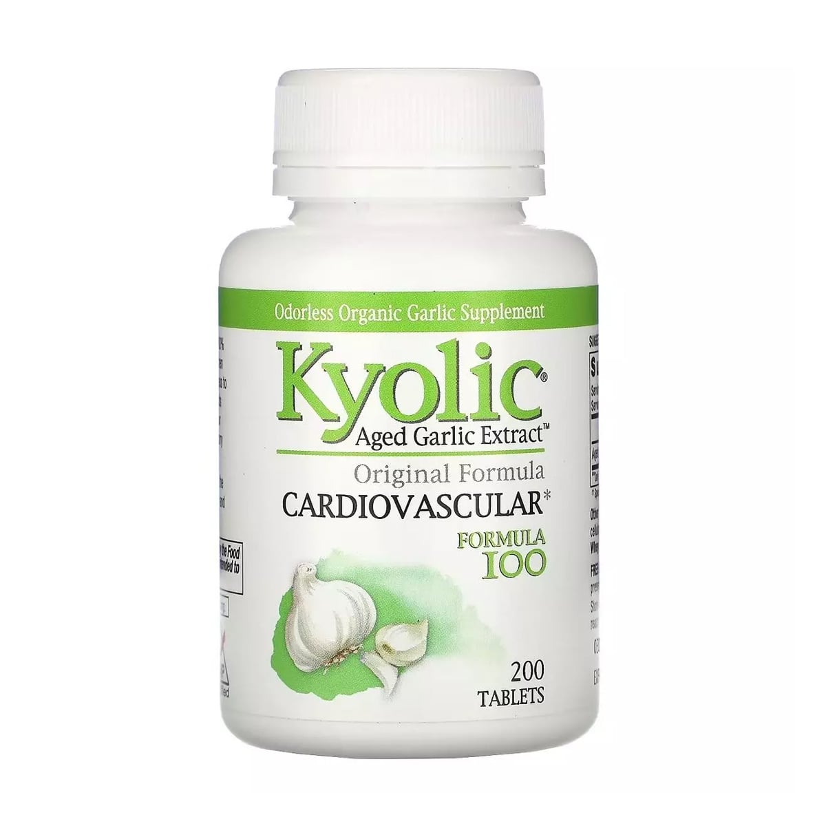 Екстракт часнику підтримка серцево-судинної системи Kyolic Aged Garlic Extract Cardiovascular Formula 100, 200 таблеток